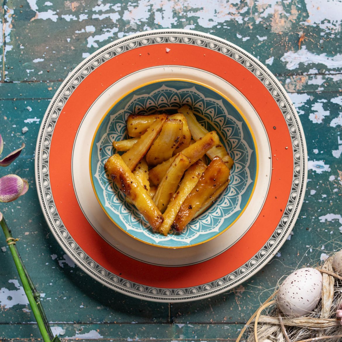 Picture of Honey & Grainy Mustard Roasted Parsnips (300g)